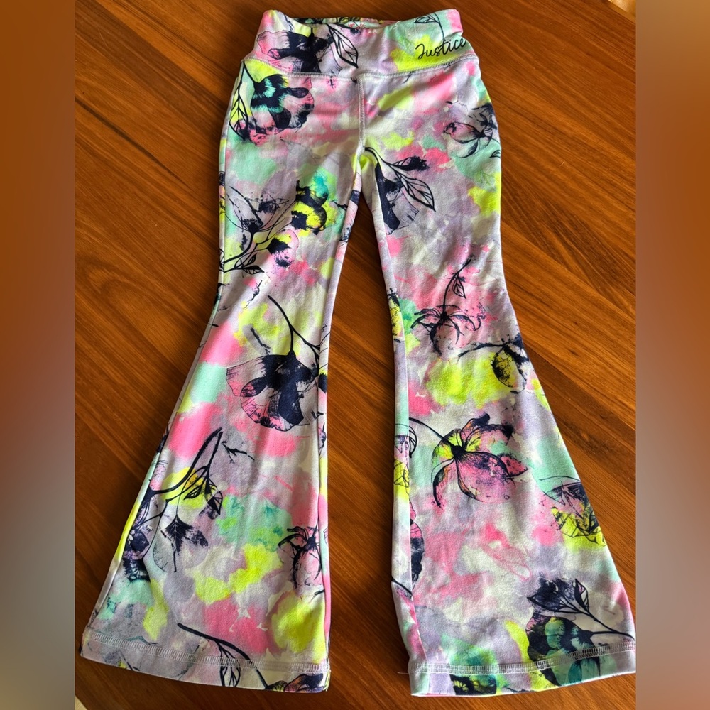 Justice Multicolor Floral Kids Leggings - Picture 1 of 2